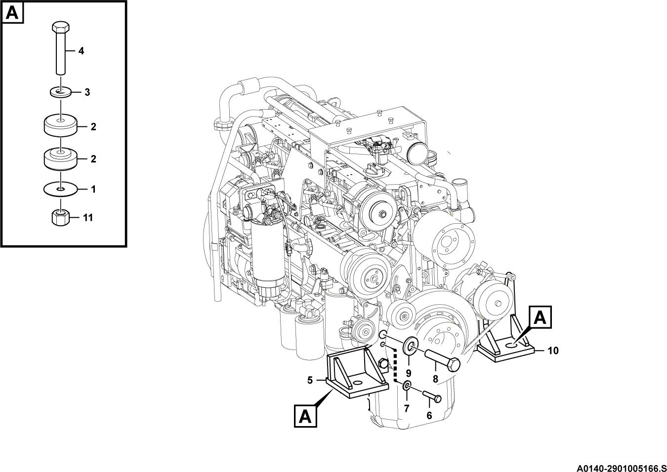LG958F Diesel engine system Engine mounting