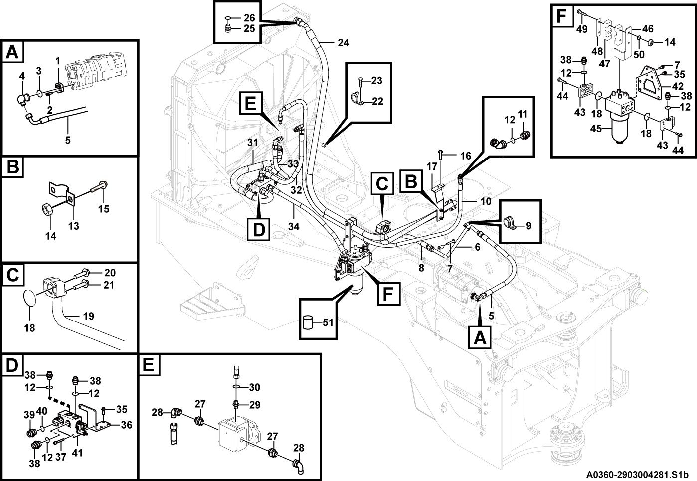 LG958F Diesel engine system Fan motor hydraulic system