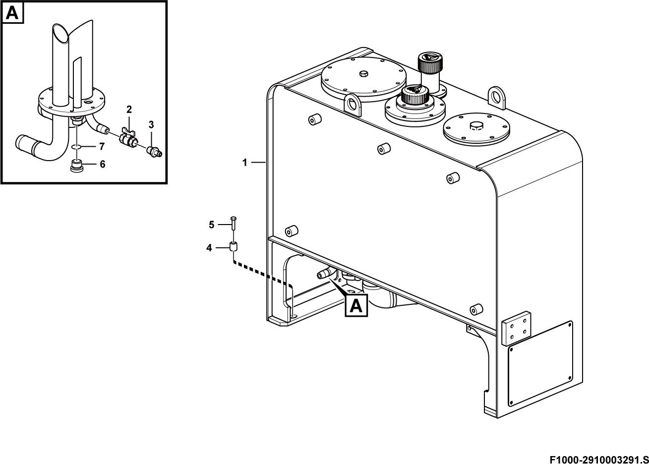LG958F Implement hydraulic system Hydraulic fluid tank system