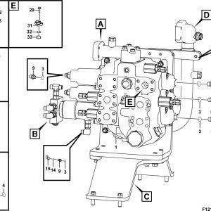 LG958F Implement hydraulic system KM300-III-19A Control valve assembly