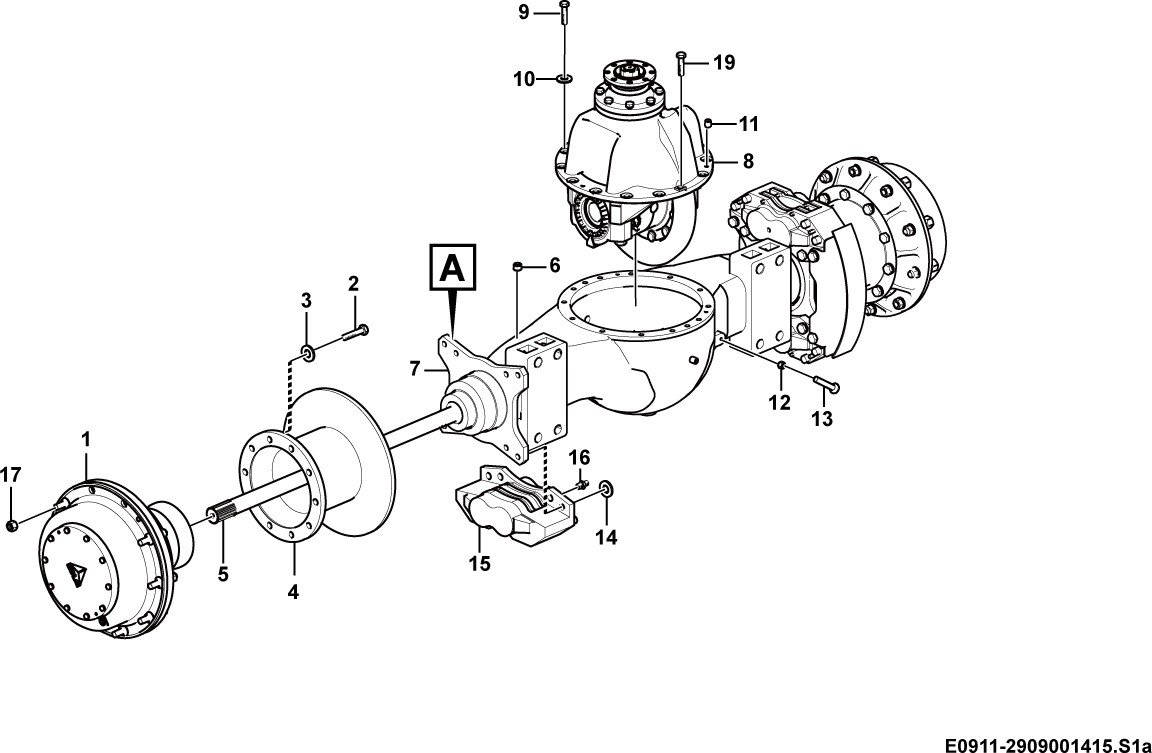 LG958F Axle system A515G Rear axle
