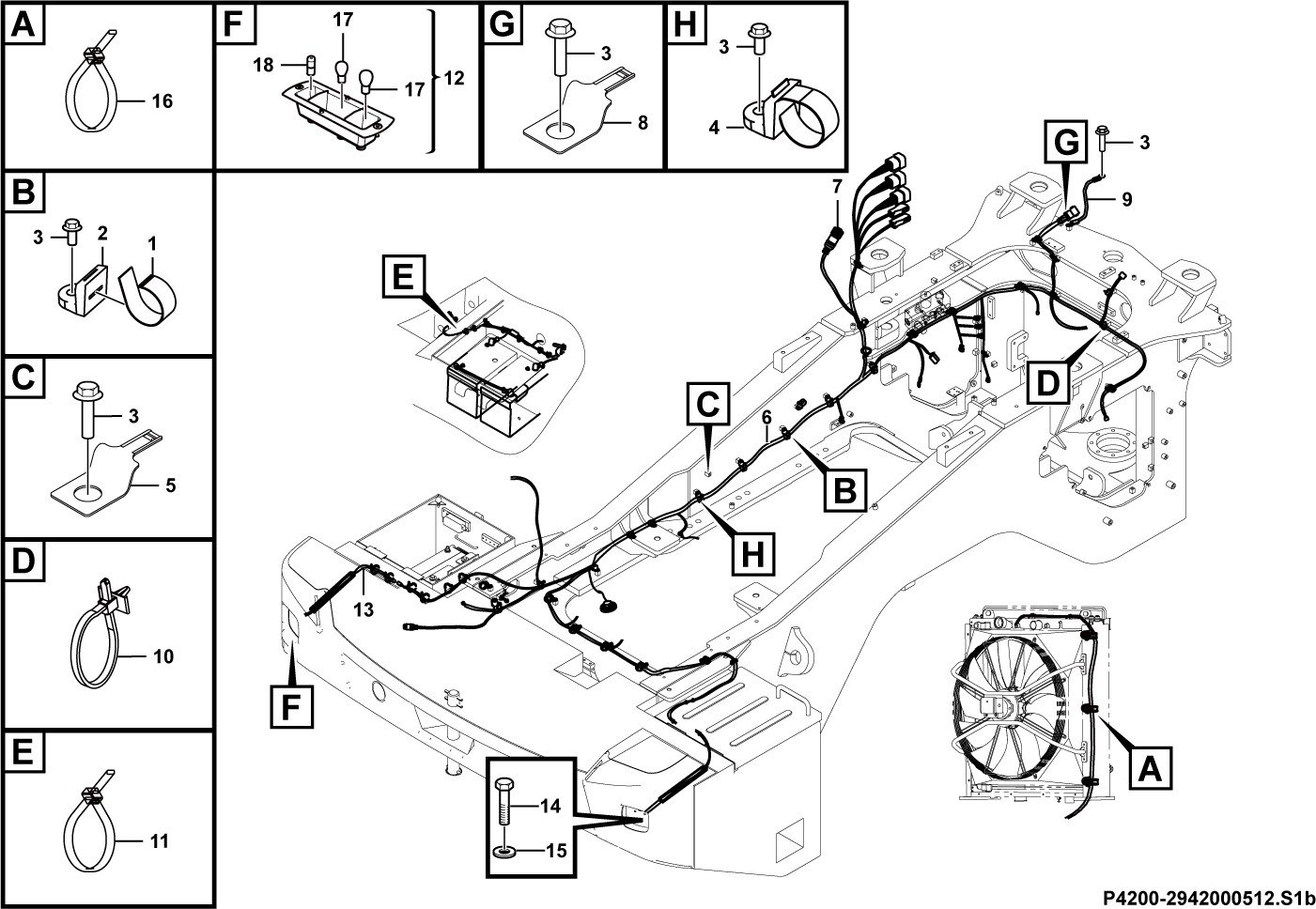 LG958F Electric system Rear frame electric assembly