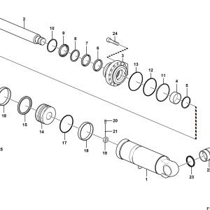 LG958F Implement hydraulic system (3731CH) Tilt cylinder