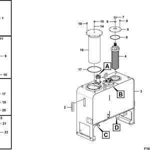 LG958F Implement hydraulic system Hydraulic fluid tank 2