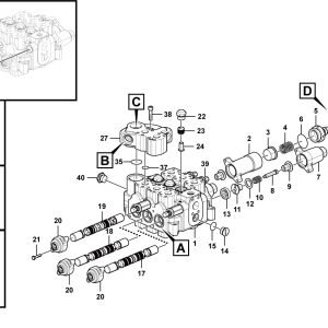 LG958F Implement hydraulic system KM300-III-19A Control valve