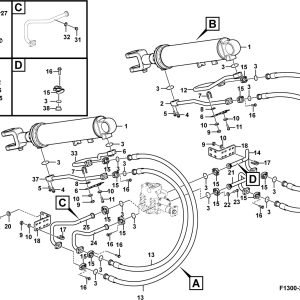 LG958F Implement hydraulic system Lifting cylinder system