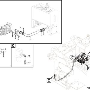 LG958F Implement hydraulic system Working hydraulic pump assembly