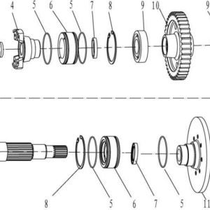 LG956L TRANSMISSION SYSTEM OUTPUT SHAFT ASSEMBLY