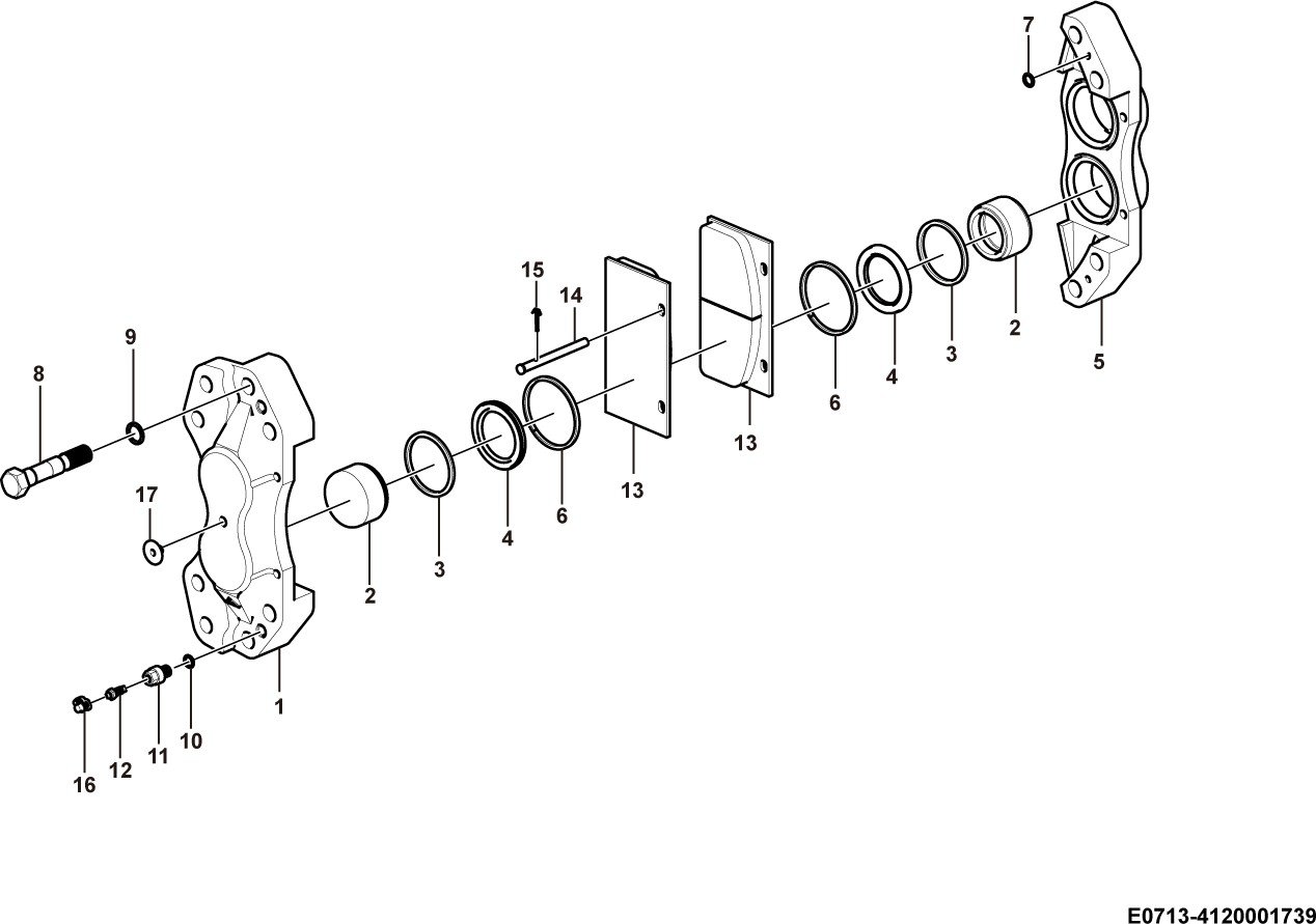 LG956F Axle system (371104) Break caliper