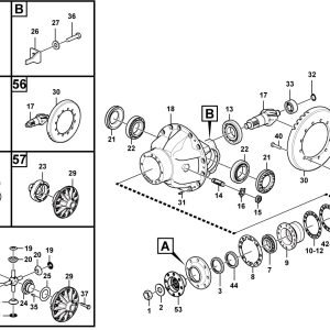 LG956F Axle system Rear final drive assembly