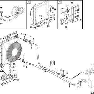 LG956F Diesel engine system Radiator assembly