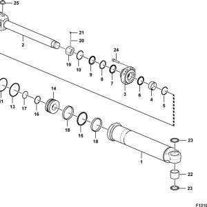LG956F Implement hydraulic system (3713CH) Lifting cylinder assembly