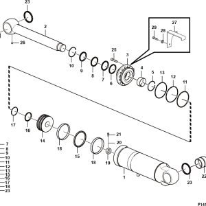 LG956F Implement hydraulic system (3713CH) Tilt cylinder