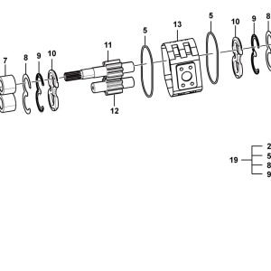 LG956F Implement hydraulic system (43272) Gear pump