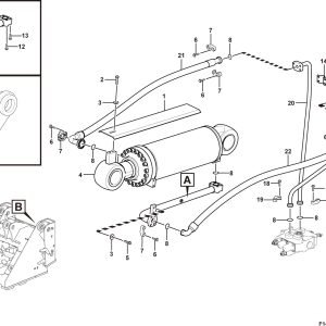 LG956F Implement hydraulic system Tilt cylinder assembly