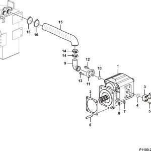 LG956F Implement hydraulic system Working hydraulic pump assembly
