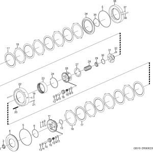 LG956F Transmission system Shaft and clutch assembly