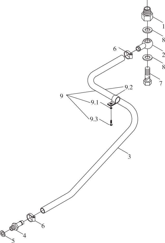 FL360F 9D650–33A000000A0 Transmission system oil return pipeline
