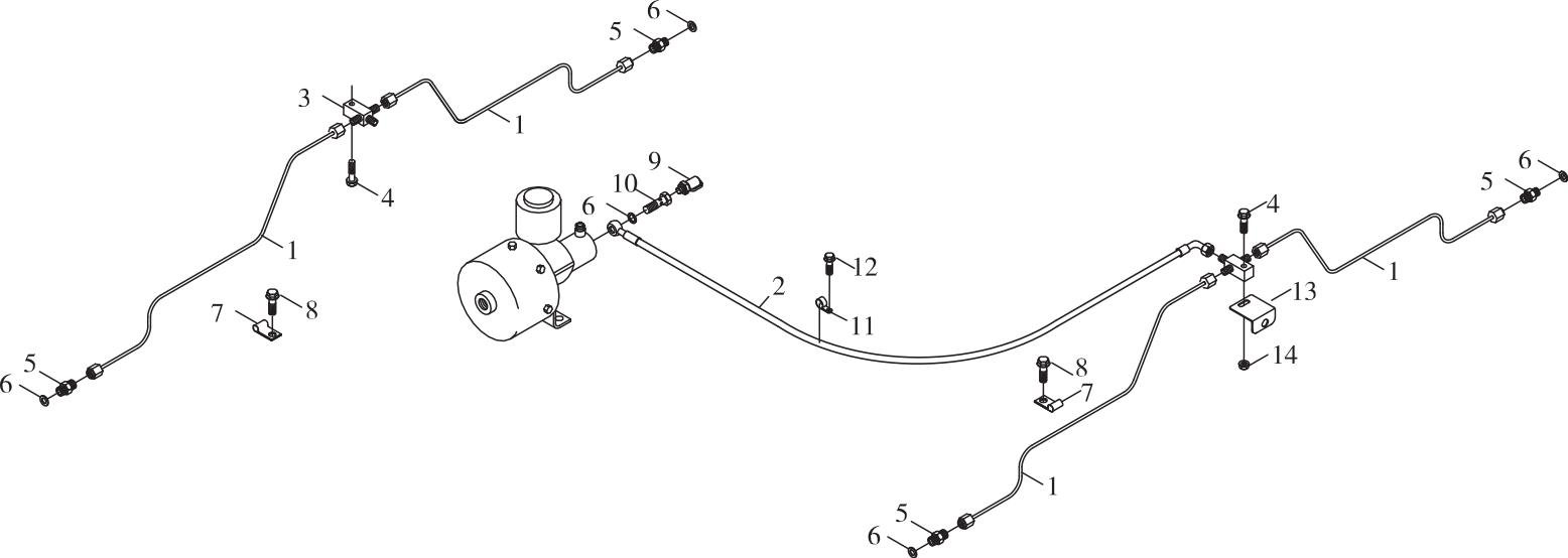 FL360F 9D650–37C000000B0 Drive axle pipeline system