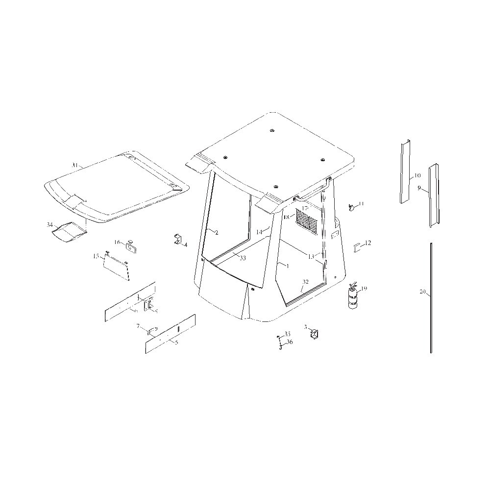 FL360F 9D650–45A020000A0 Cab upholstery assembly–1