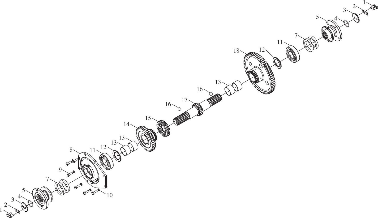 FL360F B00508+ZL20–030072–77 Output shaft assembly