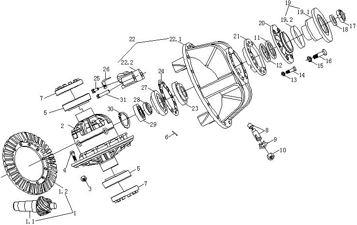 FL958 FRONT MAIN REDUCER ASSEMBLY