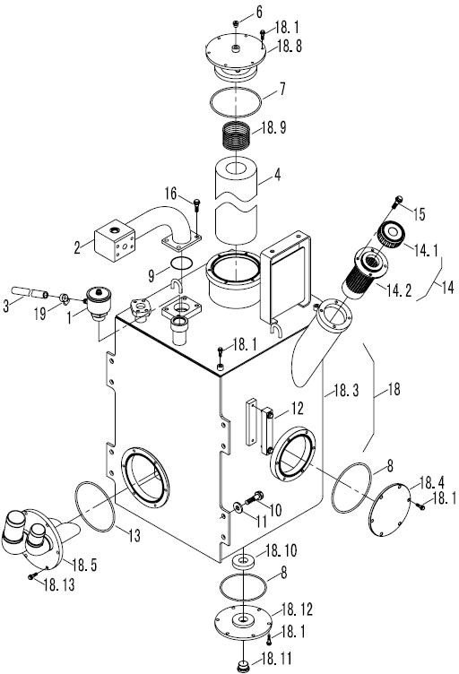 FL958 HYDRAULIC OIL TANK ASSEMBLY